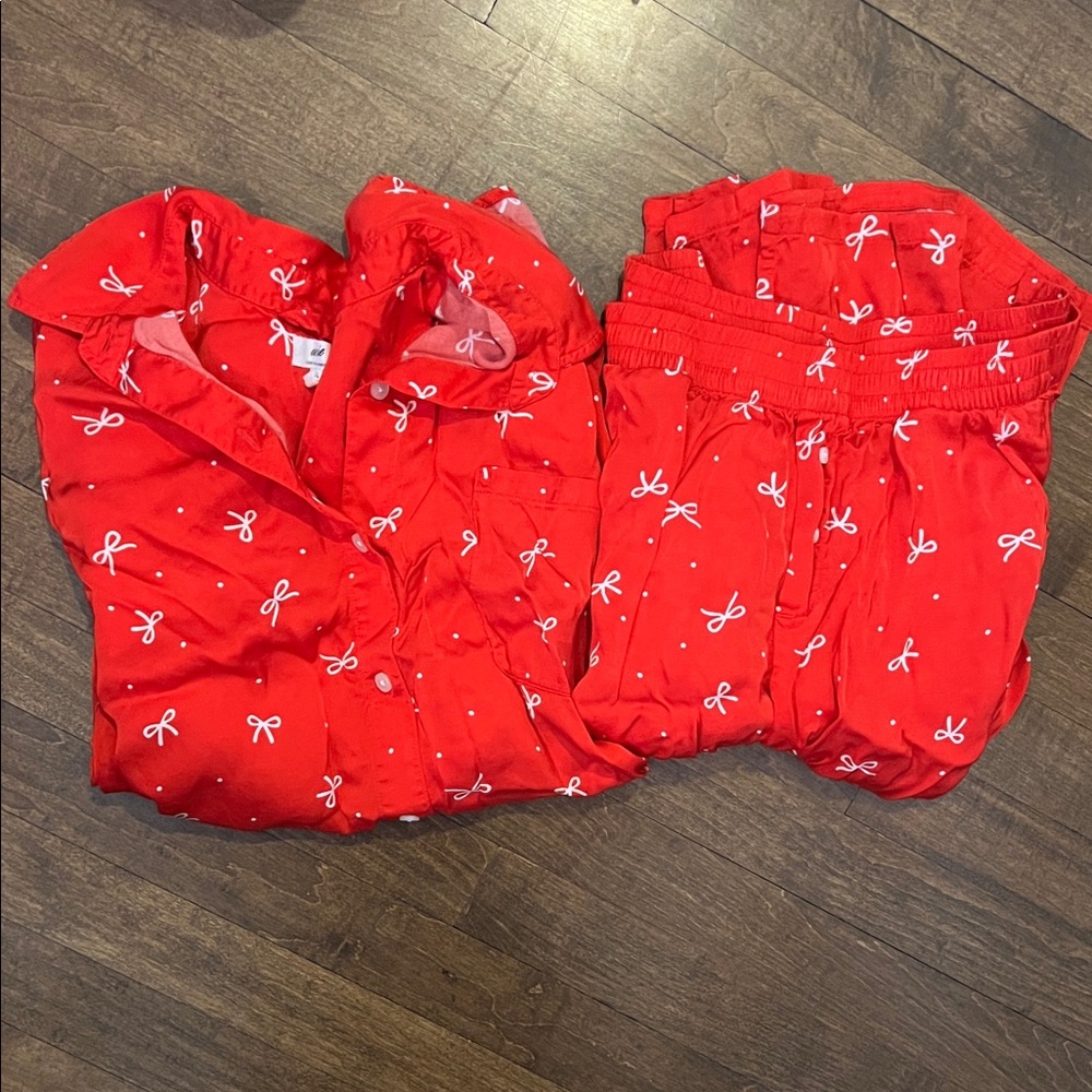 aerie Red Bow-Print Pajama Set